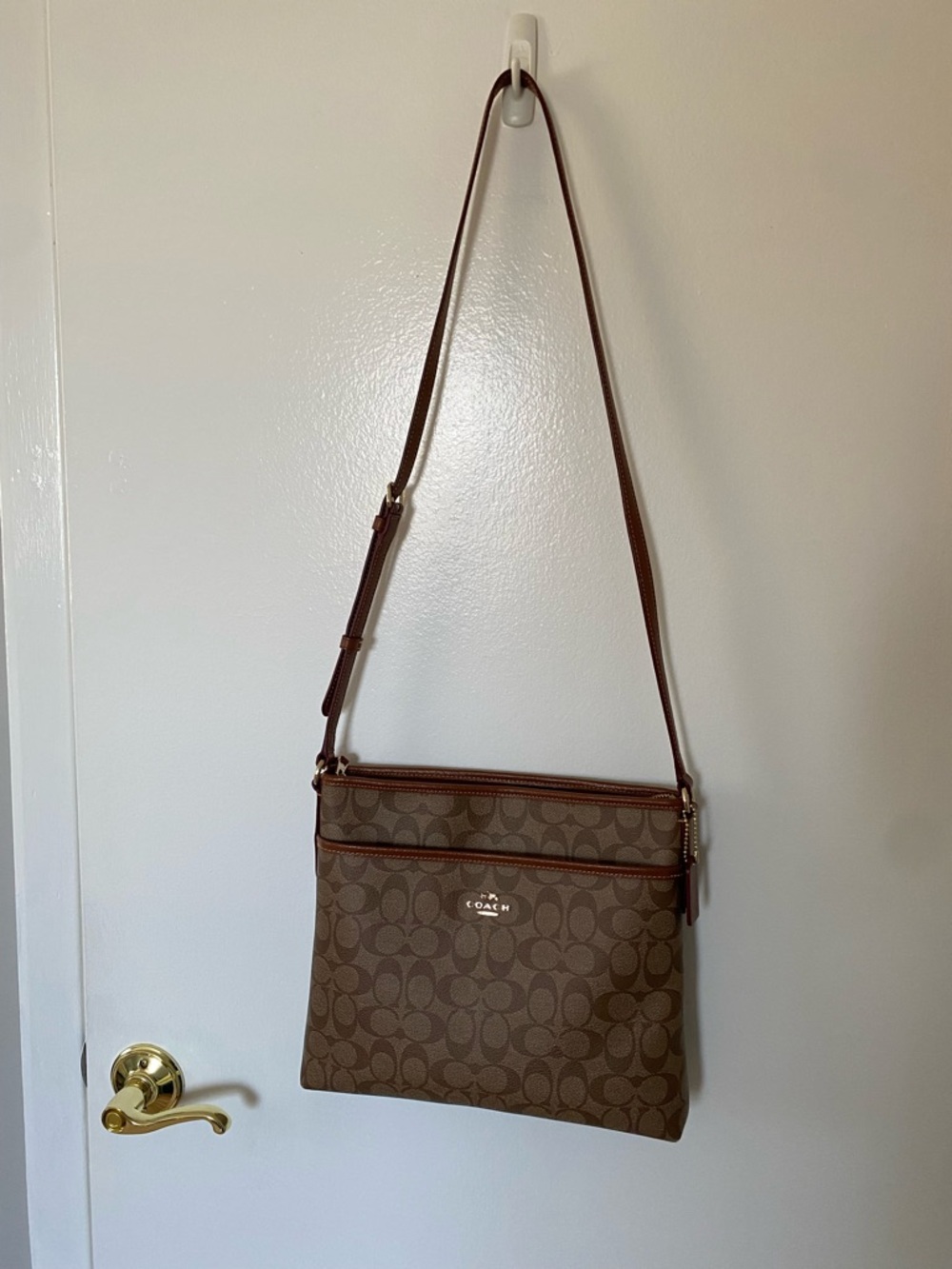 Coach Brown Signature Crossbody Bag - Picture 2 of 6